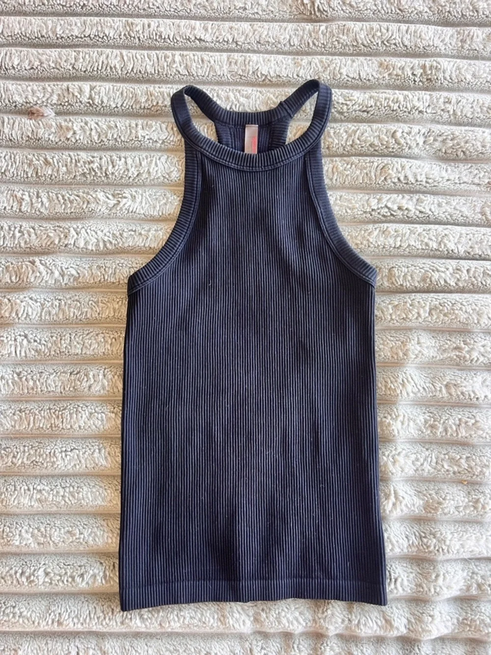 Commando Studio Ribbed Racerback Tank Top- Black- Size S/M - Picture 3 of 9